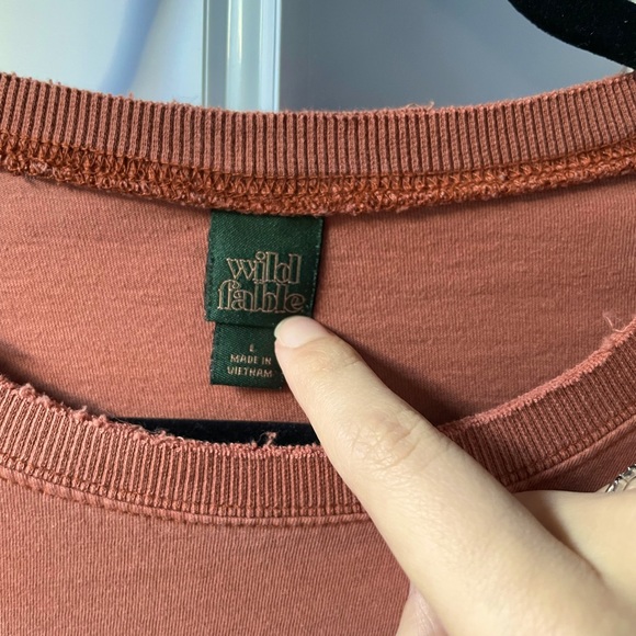 Target Wild Fable Cropped Distressed Top - Picture 2 of 5